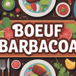Illustration boeuf barbacoa convivial avec accompagnements mexicains