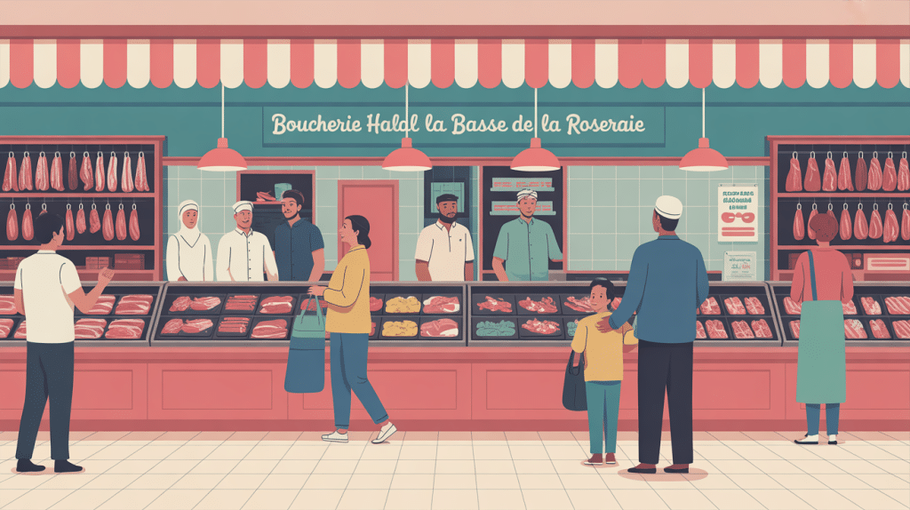 boucherie halal la basse cote de la roseraie vitrine conviviale