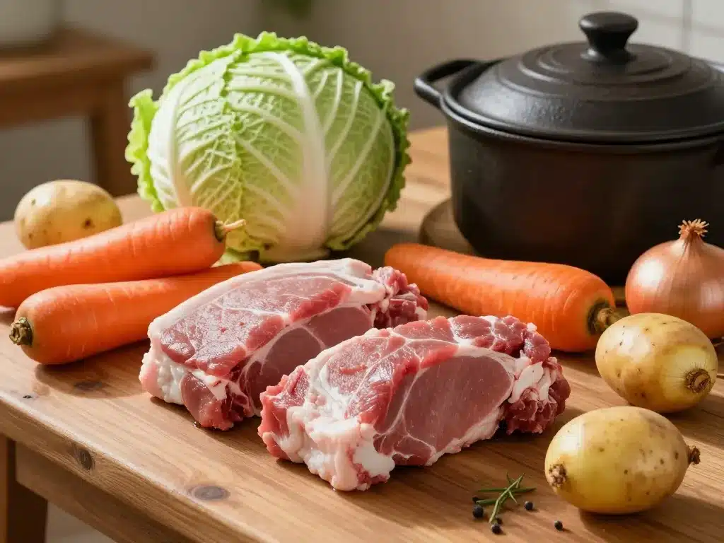 ingrédients traditionnels chouanette sur table rustique