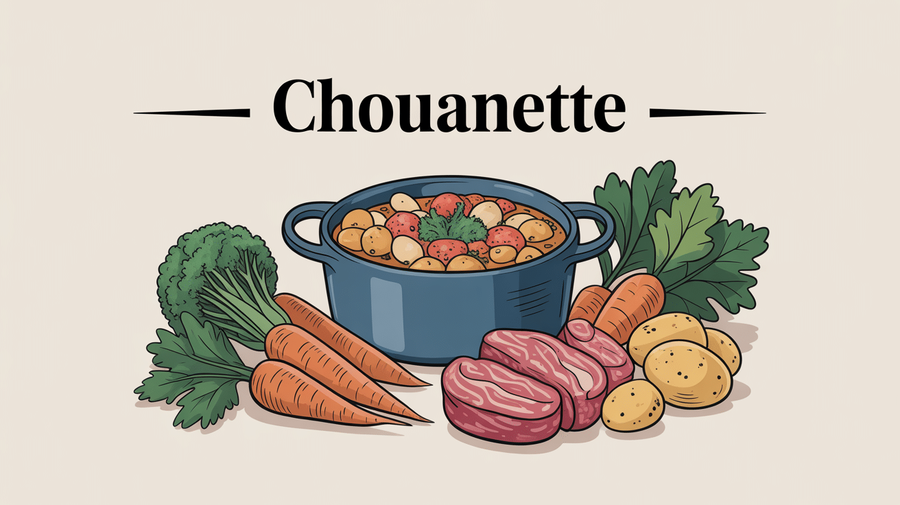 chouanette cuisinée en cocotte avec légumes et viande