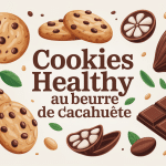 illustration centrale cookies healthy beurre de cacahuete et ingrédients