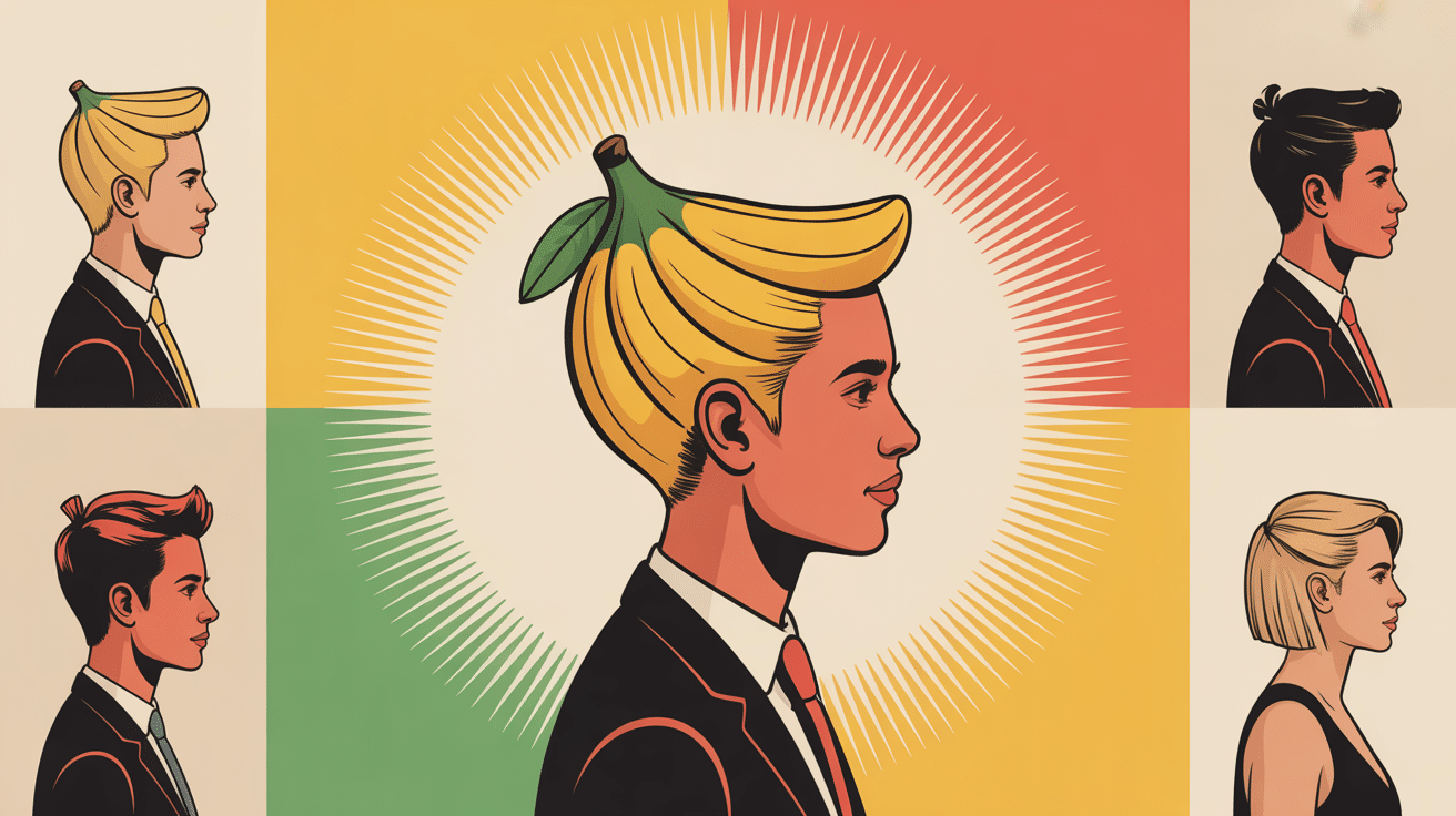 illustration centrale coupe banane femmes hommes variations