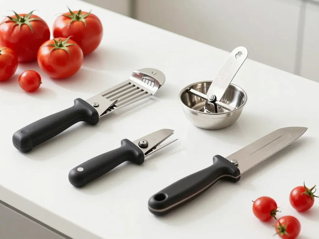 Différents modèles coupe tomates et matériaux