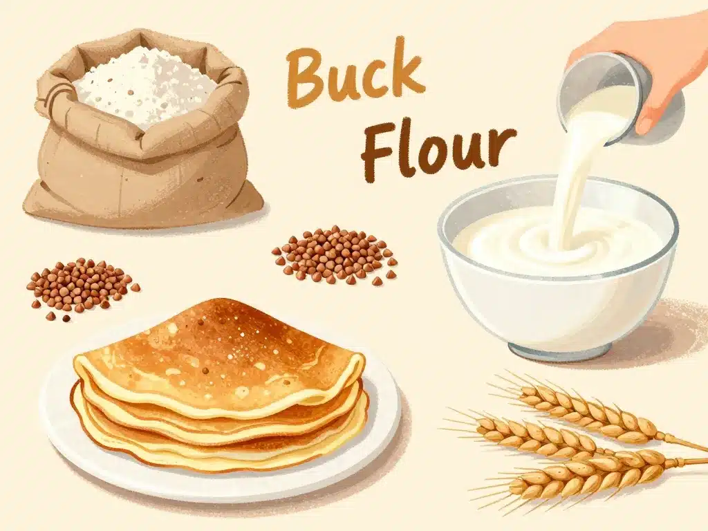 crêpes au sarrasin sucrées contraste farine et lait