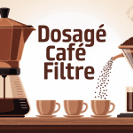 Illustration dosage café filtre cafetière balance et cuillère