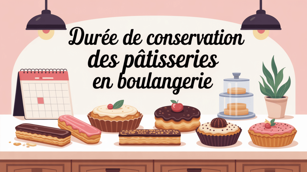 durée conservation pâtisserie boulangerie illustration vectorielle comptoir