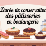 durée conservation pâtisserie boulangerie illustration vectorielle comptoir