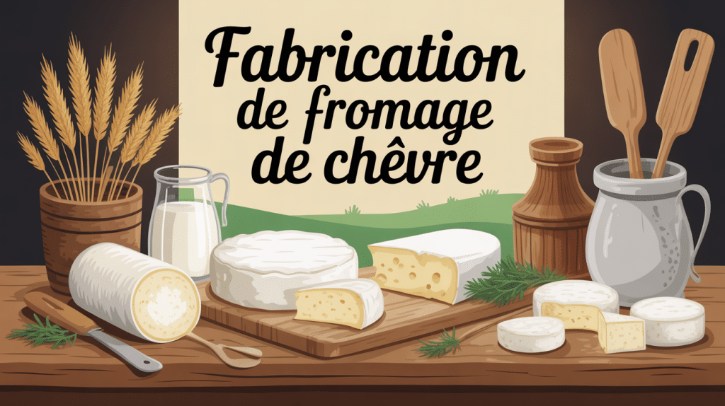 illustration fabrication de fromage de chèvre artisanale