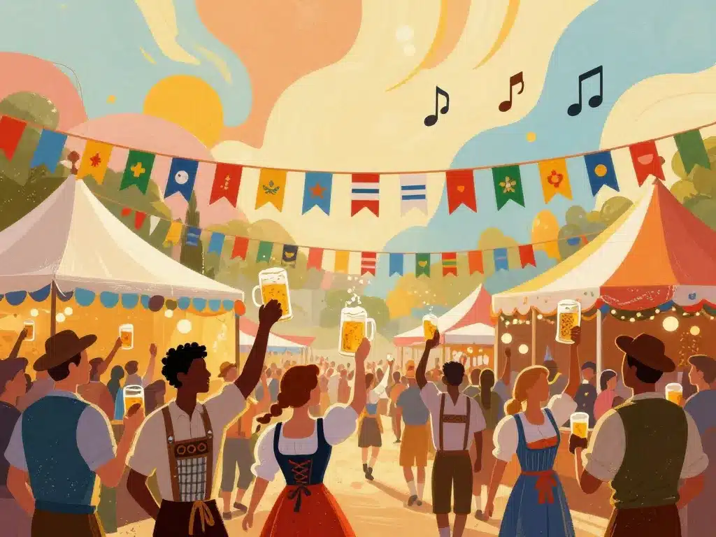 festival fête de la bière 2024 ambiance européenne costumes tentes