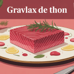 gravlax de thon présenté avec agrumes et épices