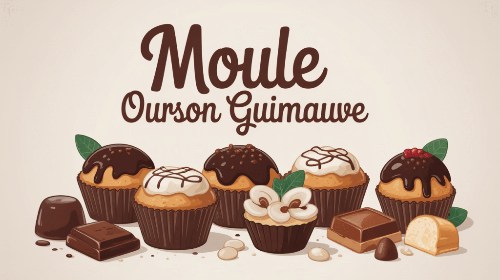 Moule ourson guimauve sur plan de travail gourmand