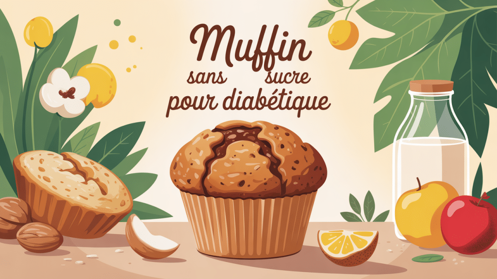 Image muffin sans sucre pour diabétique sur table ingrédients naturels