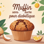 Image muffin sans sucre pour diabétique sur table ingrédients naturels
