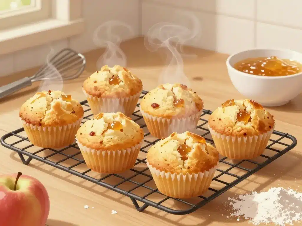 Muffins a la compote de pommes ultra moelleux cuisson
