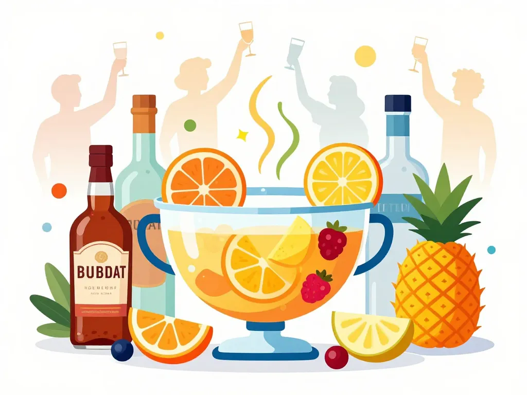 composition punch nadel rhum vodka fruits