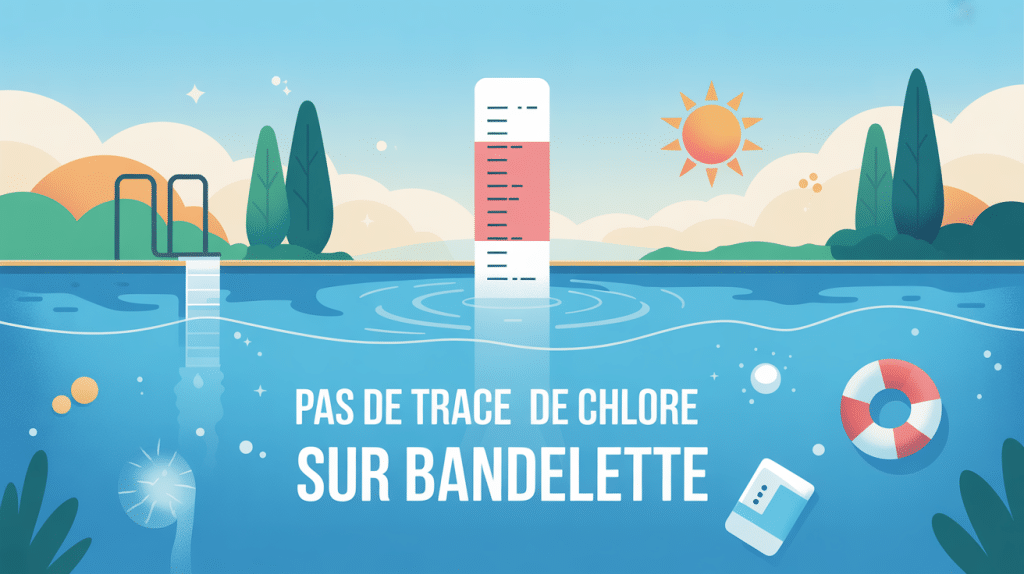 pas de trace de chlore sur bandelette piscine test visuel