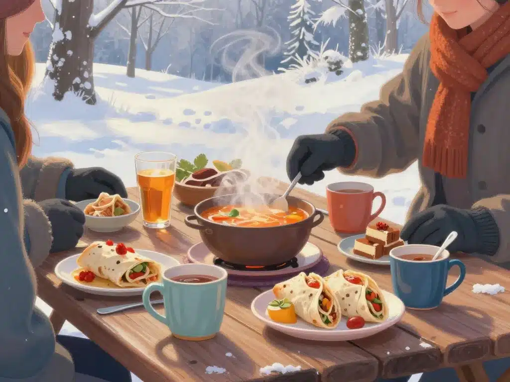 pique nique hivernal menu chaud boisson soupe et douceurs