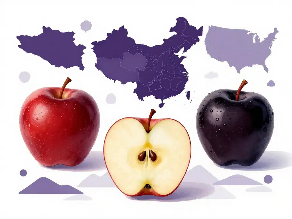 trois pommes noire Black Diamond Arkansas Black Oxford en coupe