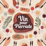 illustration moderne quel vin avec pierrade ambiance festive