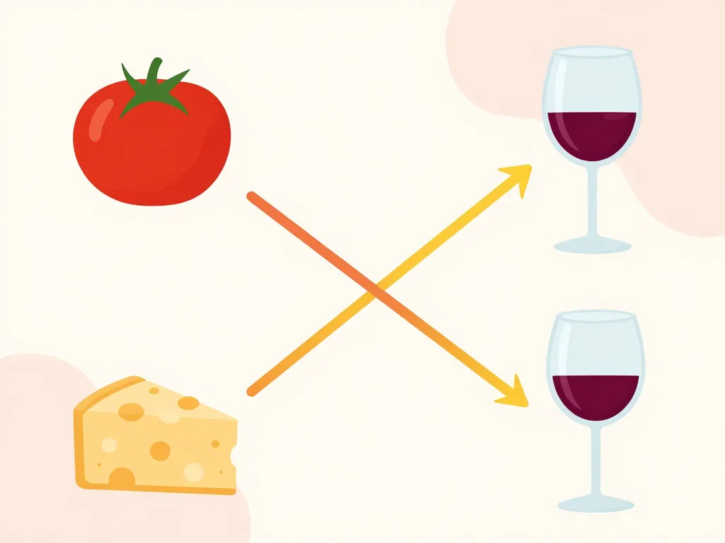 diagramme des principes accords quel vin avec pizza