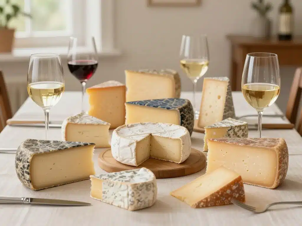 Scène accords classiques vins et fromages
