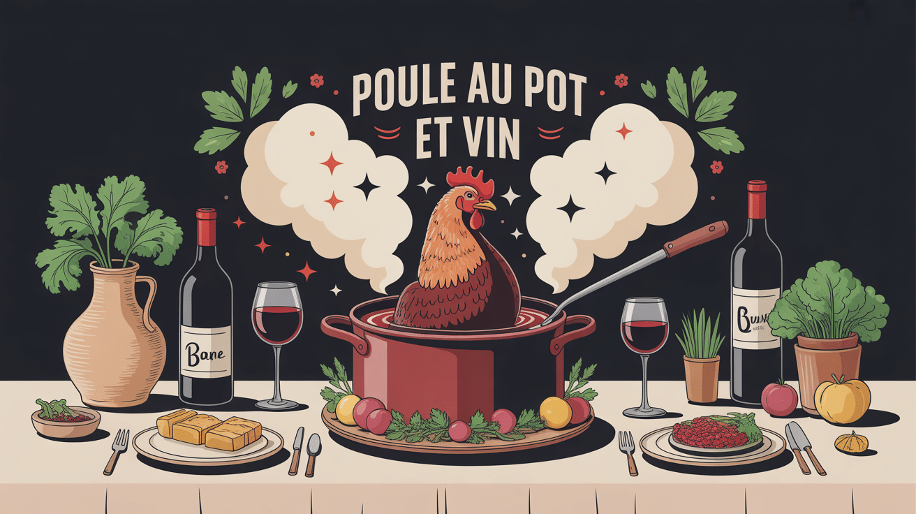 accords parfaits quel vin avec une poule au pot illustration marmite et vin