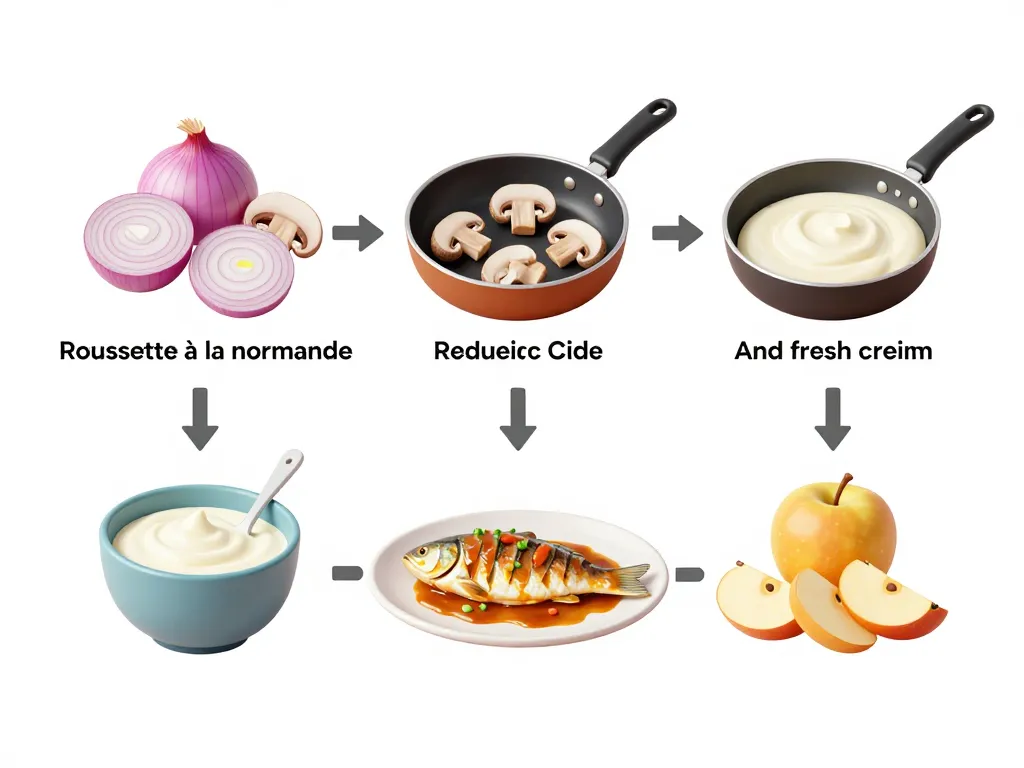 recette roussette à la normande, étapes clés préparation
