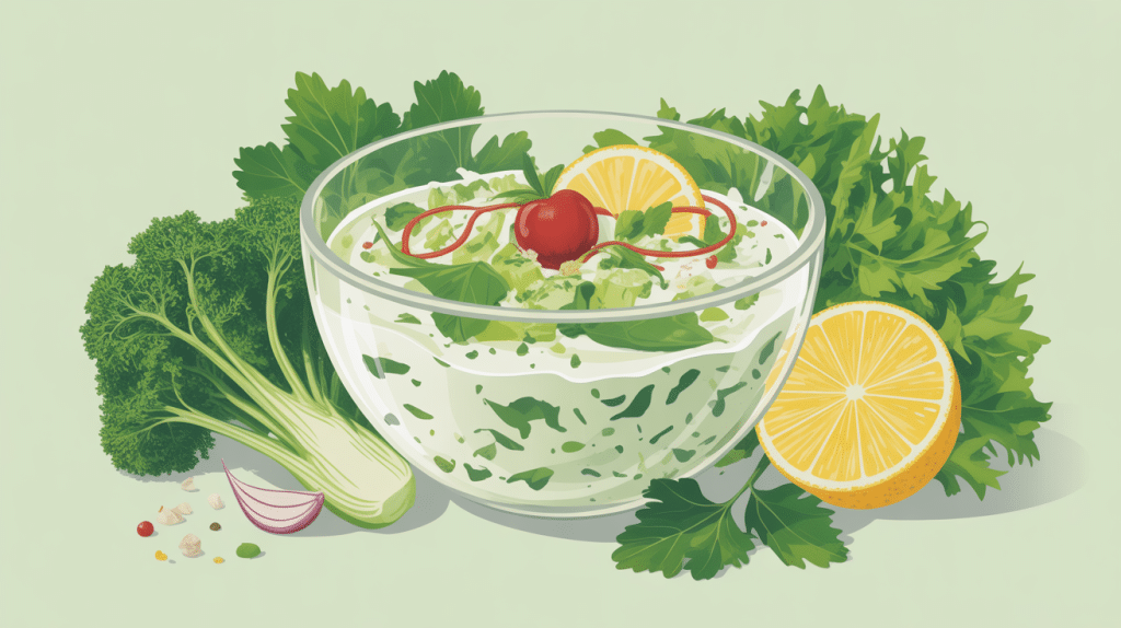 sauce céleri rémoulade yaourt avec céleri râpé et ingrédients frais