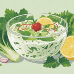 sauce céleri rémoulade yaourt avec céleri râpé et ingrédients frais