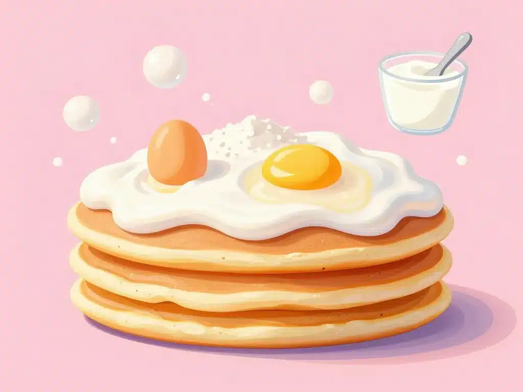 Schéma pancakes fluffy yaourt structure bulles moelleux
