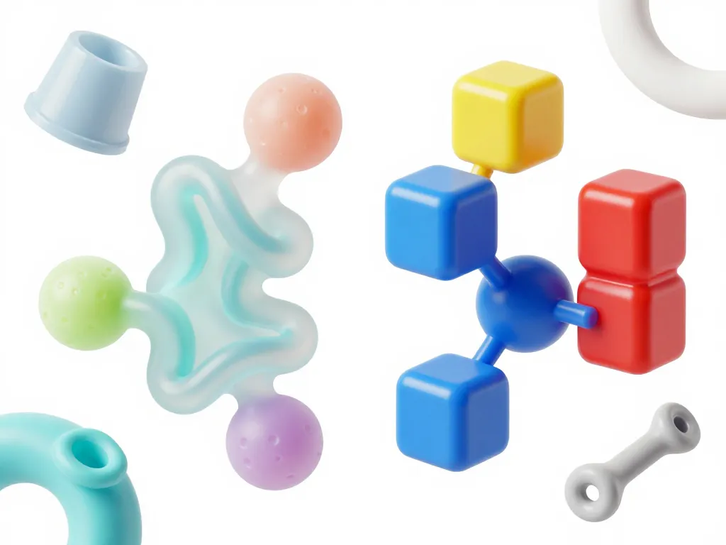 Diagramme concept silicone plastique molécules et objets