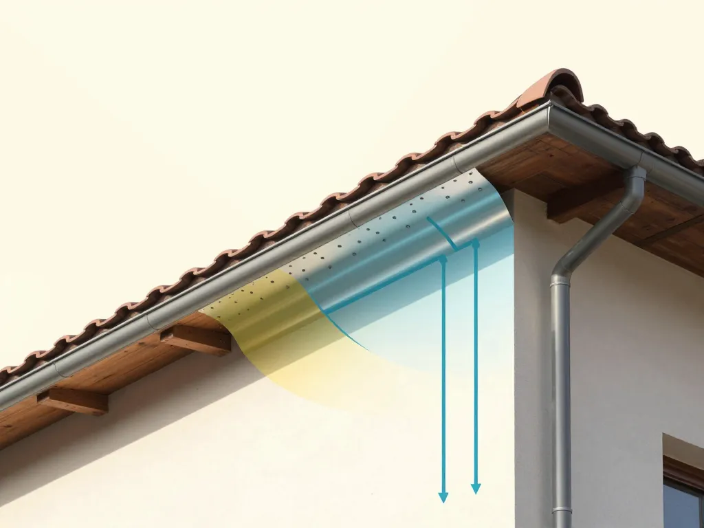 Schéma solin mural protection eau jonction toiture mur