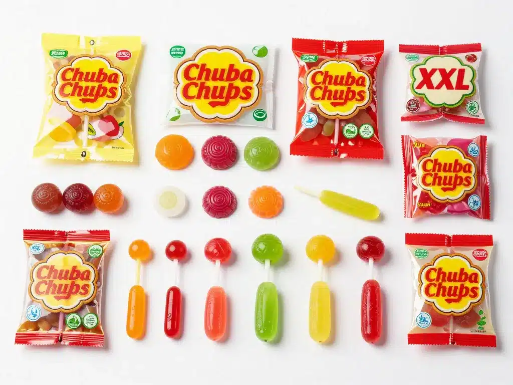 assortiment une chupa chups au chewing gum divers formats et labels