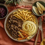 accompagnement carbonade flamande avec frites et légumes