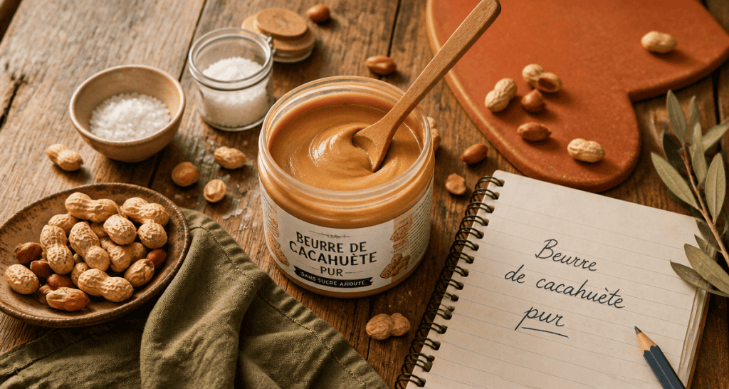 beurre de cacahuete sans sucre pot ouvert cacahuetes