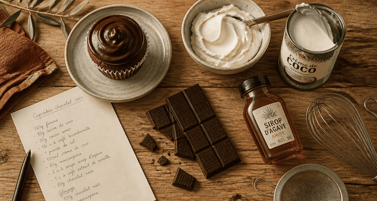 glacage sans sucre glace sur cupcake chocolat