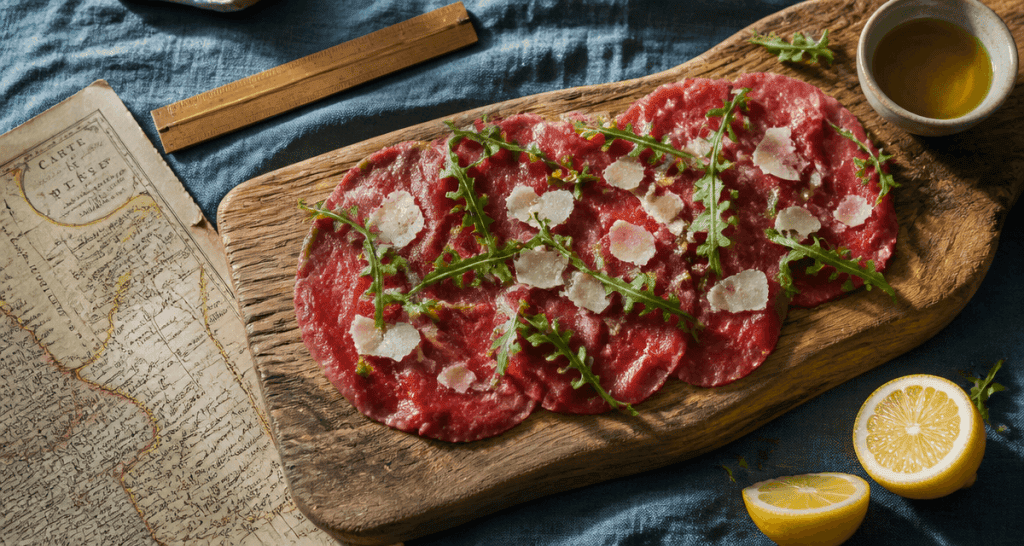 parasangue tranchée avec parmesan et roquette
