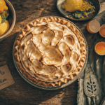Pie lemon dorée avec meringue et citrons