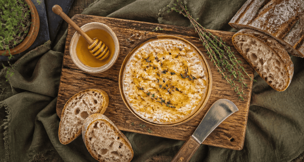 quel camembert au four rôti miel et thym