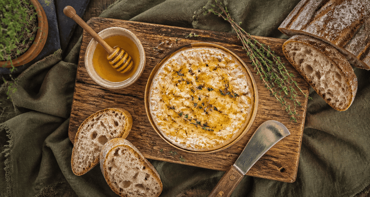 quel camembert au four rôti miel et thym