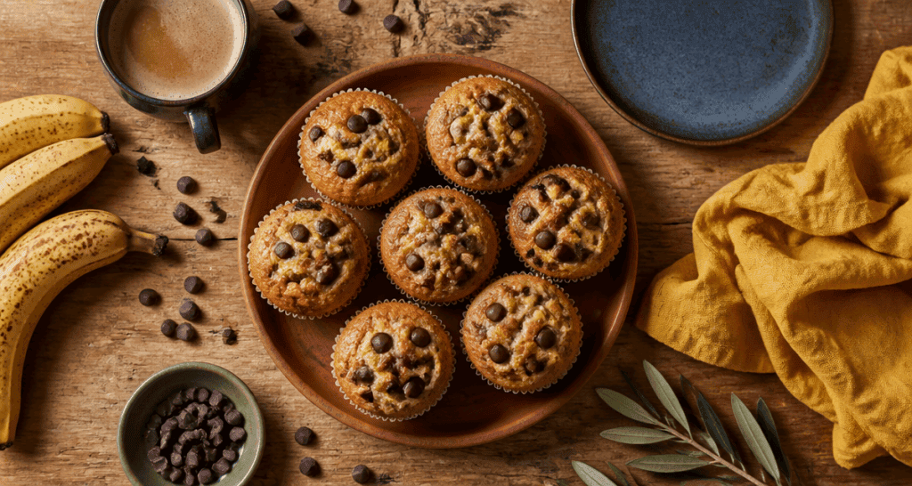 recette muffin banane moelleux chocolat