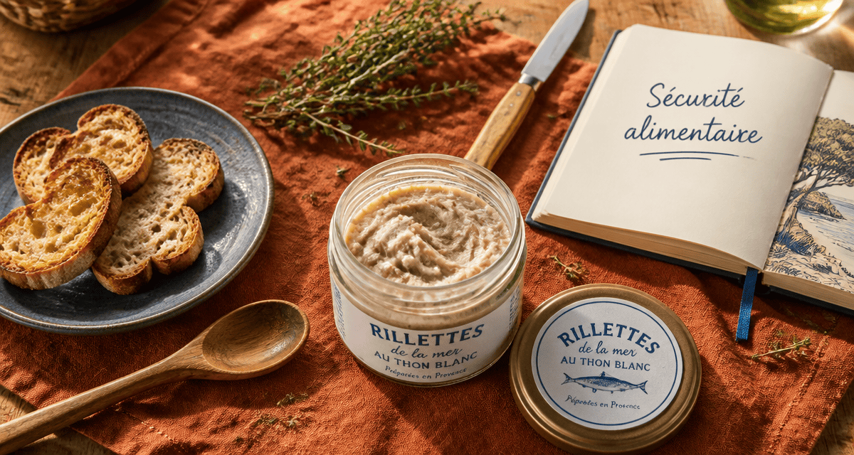 Rillette industrielle et grossesse sur table rustique