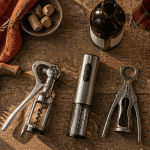 Tir bouchon, 4 modèles différents sur table en bois