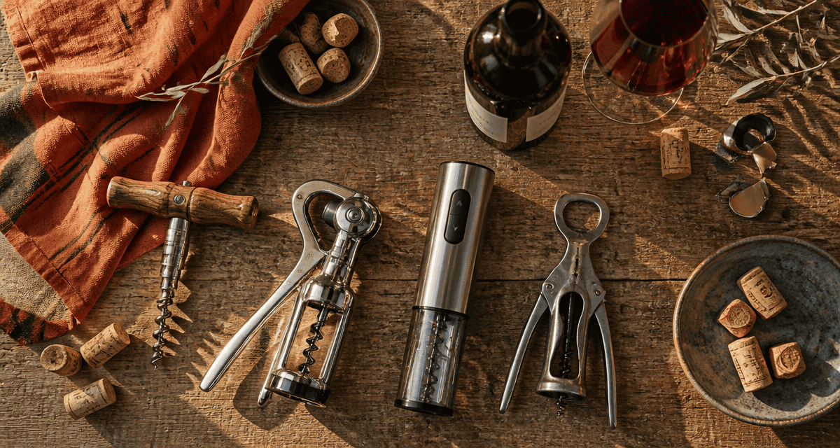 Tir bouchon, 4 modèles différents sur table en bois