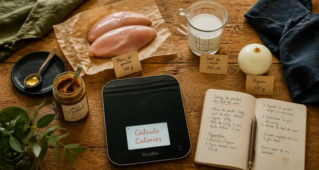 Calculer les calories d une recette avec balance et ingrédients pesés