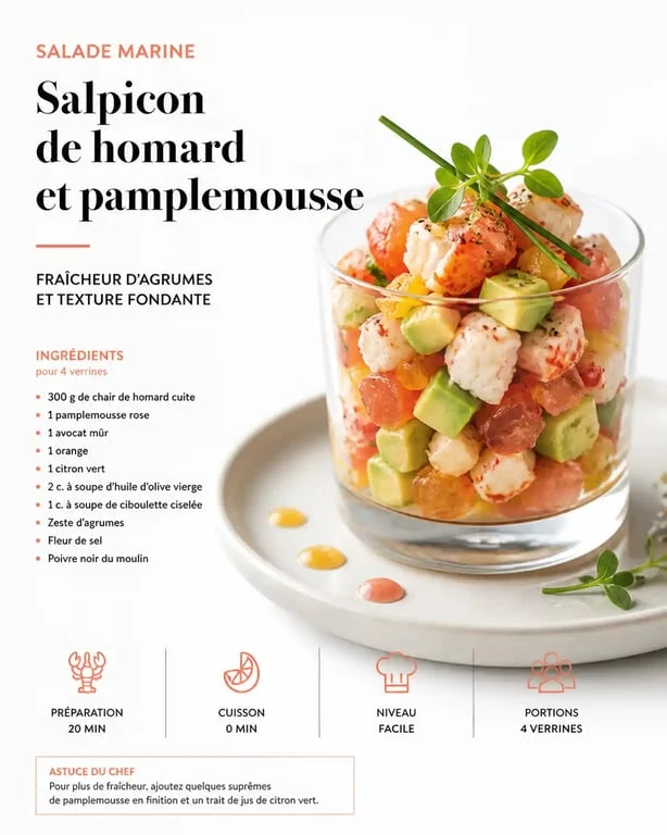 Salpicon de homard et agrumes, une recette raffinée de salpicon