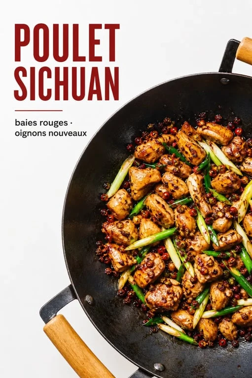 Poulet sauté façon Sichuan agrémenté de baies de Sichuan rouges pour une expérience culinaire authentique
