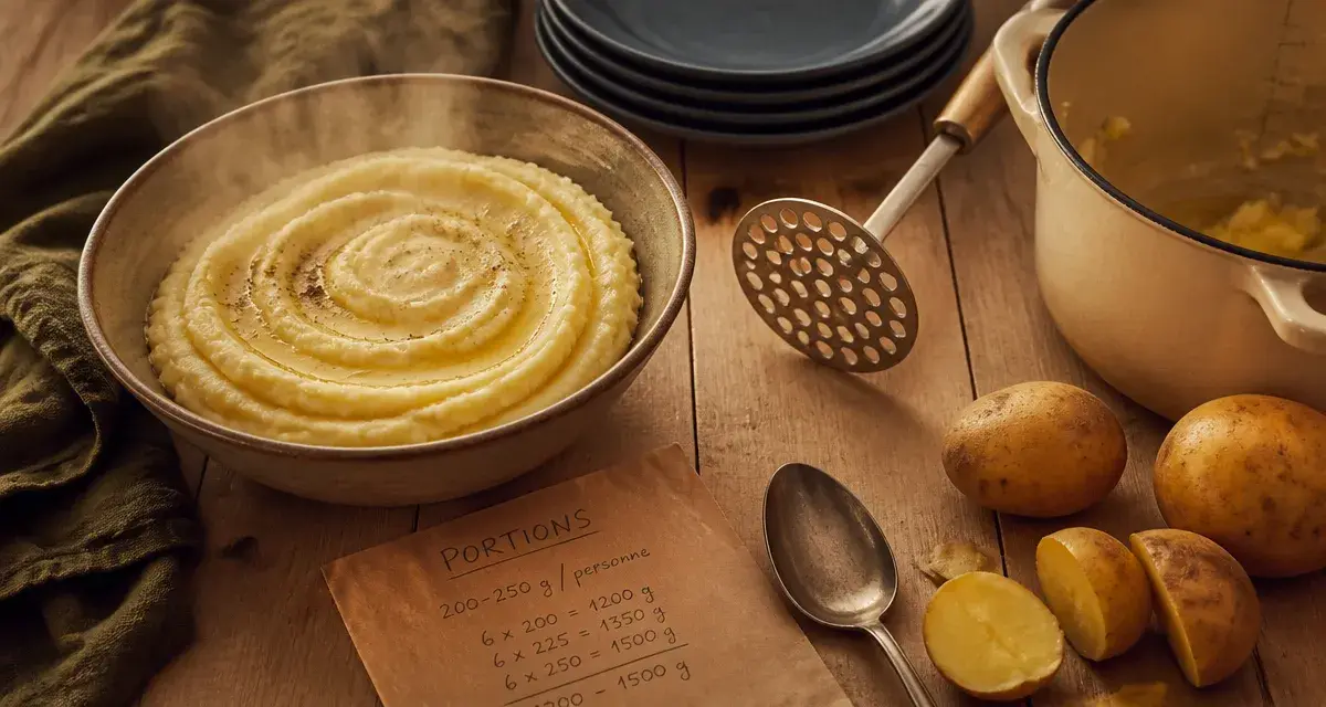 Purée par personne : calcul des portions sans gaspillage (200–250 g)