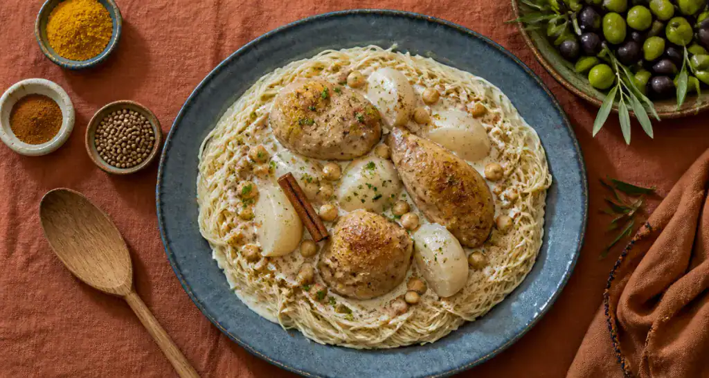 recette rechta algéroise avec poulet et navets