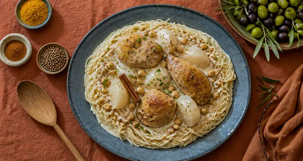 recette rechta algéroise avec poulet et navets